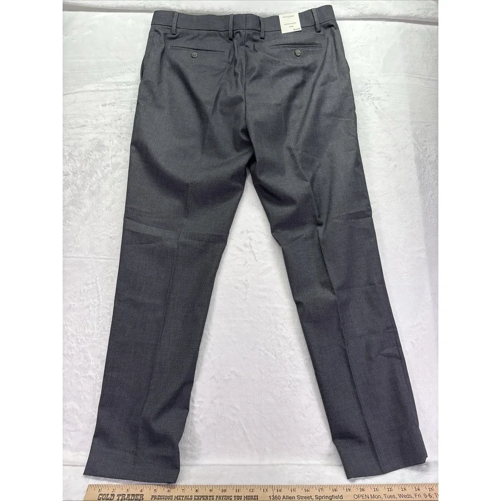 Banana Republic Tailored Trousers Men's Size 36x34 Gray Linen Blend Pants NWT